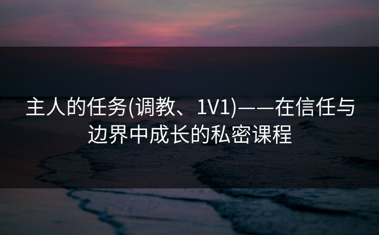 主人的任务(调教、1V1)——在信任与边界中成长的私密课程 主人的任务(调教、1V1)——在信任与边界中成长的私密课程