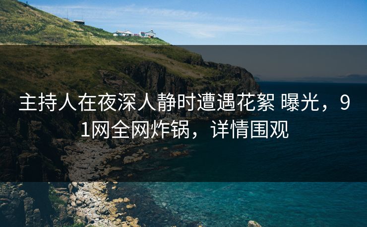 主持人在夜深人静时遭遇花絮 曝光，91网全网炸锅，详情围观