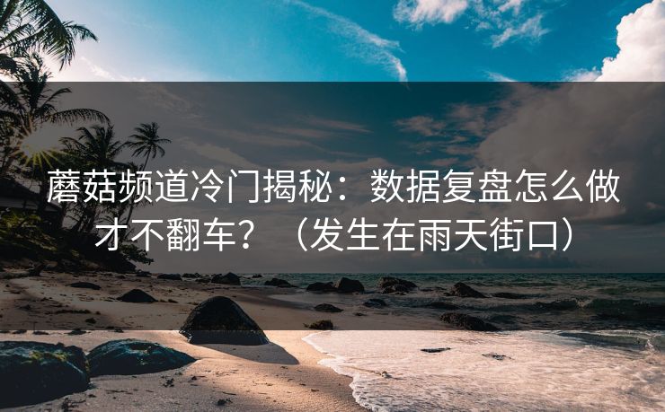 蘑菇频道冷门揭秘:数据复盘怎么做才不翻车?(发生在雨天街口) 蘑菇频道冷门揭秘:数据复盘怎么做才不翻车?(发生在雨天街口)